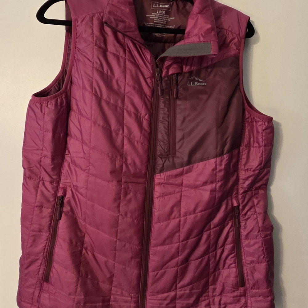 L.L. Bean Women's Quilted Vest in Berry Pink